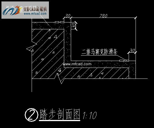 某建筑楼梯结构大样cad详图