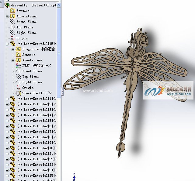 solidworks蜻蜓模型 - solidworks動物模型下載 - 沐風圖紙