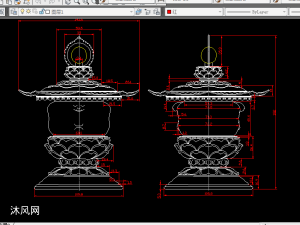 两款香炉的cad设计图