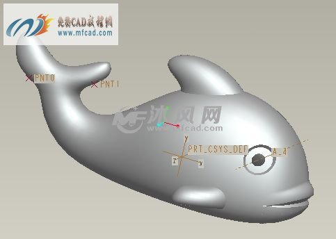 proe曲面造型卡通金鱼
